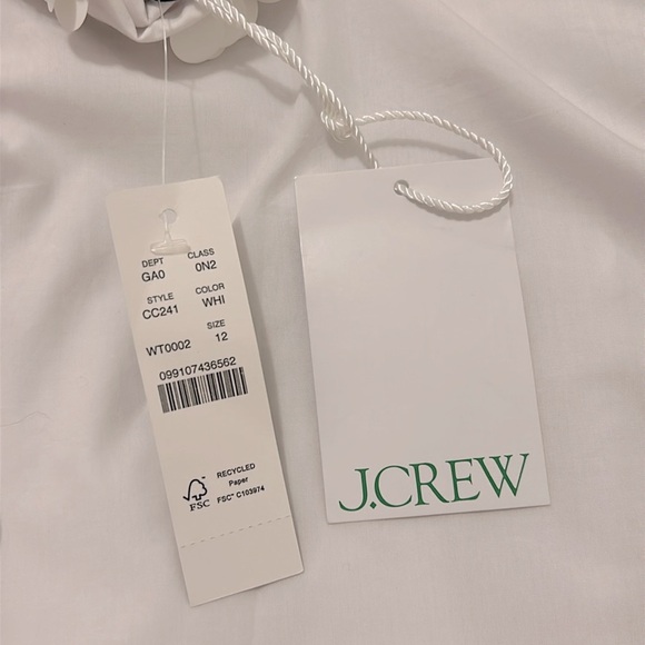 J. Crew Collection Cropped Button Up Shirt Floral Appliques White NWT Size 12 - Picture 9 of 10